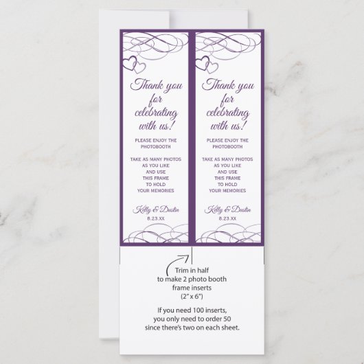 Foto Booth-Lijsten invoegen | Bedekte (plum) (Voorkant)