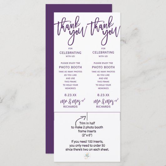 Foto Booth-Lijsten invoegen | Penseel (pruimen/Paa (Voorkant / Achterkant)