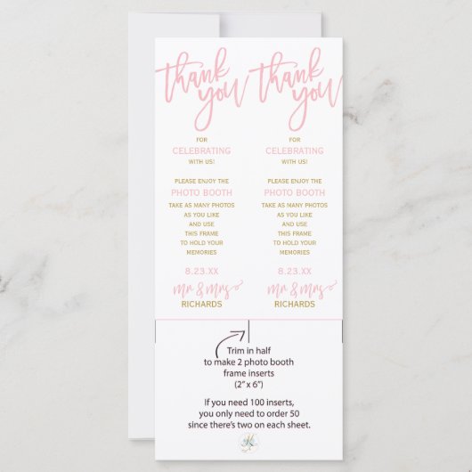 Foto Booth-Lijsten invoegen | Penseel (roze en gou (Voorkant)