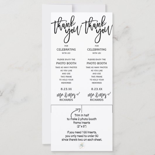 Foto Booth-Lijsten invoegen | Penseelscript (zwart (Voorkant)