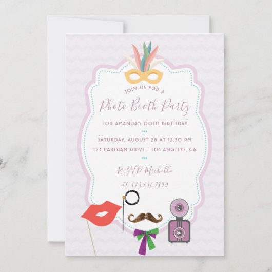 Foto Booth Party Invitation Kaart (Voorkant)