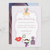 Foto Booth Party Invitation Kaart (Voorkant / Achterkant)