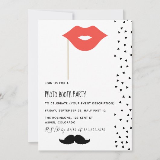 Foto Booth Party Invitation Kaart (Voorkant)