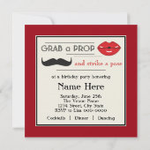 Foto Booth Prop Mustache Verjaardagsfeest Kaart (Achterkant)