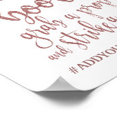 Foto Booth Roos Gold Glitter 8x10 Wedding Sign Poster (Hoek)