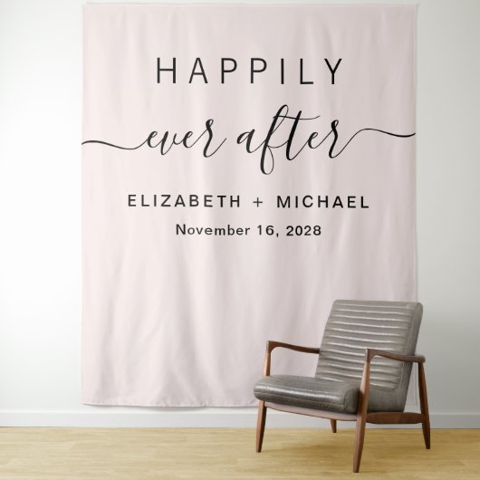 Foto booth Roze 'Happily Ever After' Wandkleed (In situ)