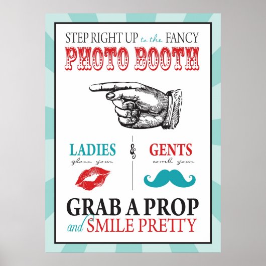 Foto Booth Sign. Carnival Circus Birthday L Poster (Voorkant)