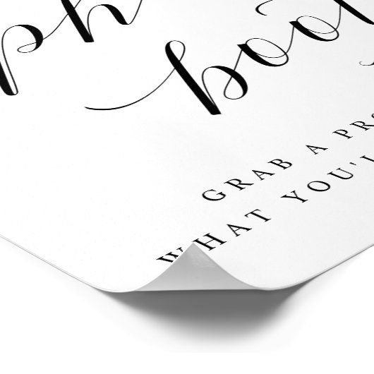 Foto Booth Strike a Pose Weddenschappen Reception  Poster (Hoek)