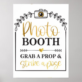 Foto Booth Strike A Pose White Weddenschap Poster