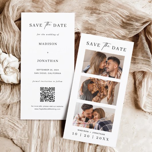 Foto Booth Strip Bladwijzer bruiloft Save The Date