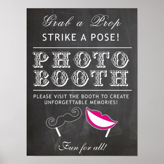 Foto Booth-teken - pak een prop-bord Poster (Voorkant)