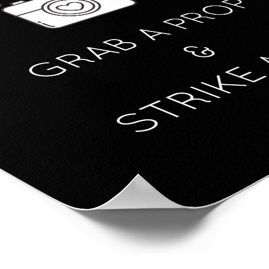 Foto Booth teken Sjabloon voor bruiloft, feest Poster (Hoek)