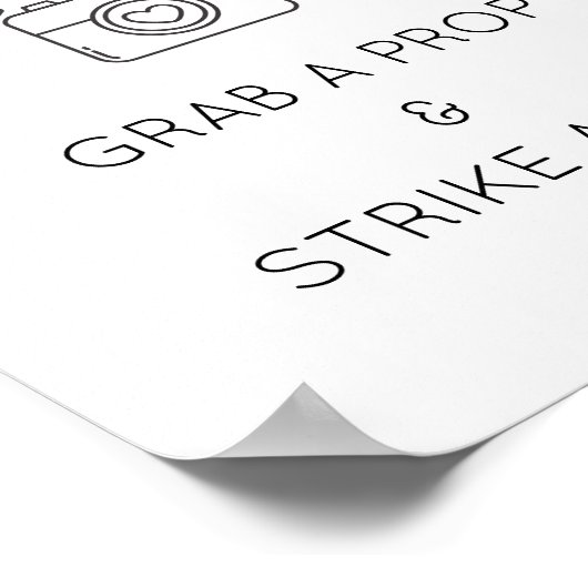 Foto Booth teken Sjabloon voor bruiloft, feest Poster (Hoek)