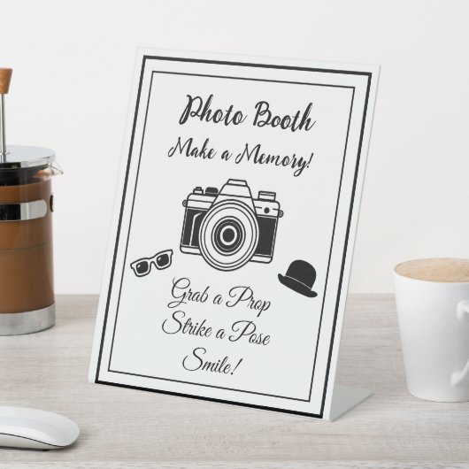 Foto Booth teken voor bruiloft Reclamebord Met Voetstuk (Insitu)