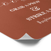 Foto Booth Terracotta Brown Wedding Poster (Hoek)