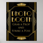 Foto Booth Weddenschap | Gatsby Art Deco Poster (Voorkant)