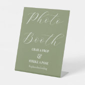 Foto Booth Wedding Sage Green Sign Reclamebord Met Voetstuk (Voorkant)