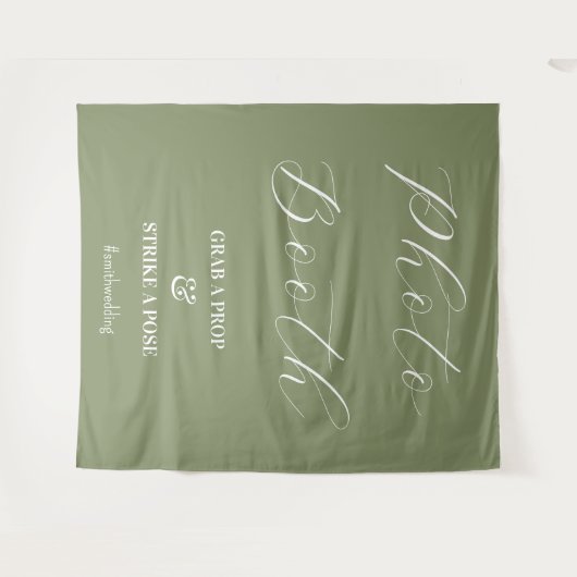 Foto Booth Wedding Sage Green Wandkleed (Voorkant (horizontaal))