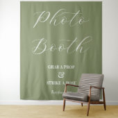 Foto Booth Wedding Sage Green Wandkleed (In situ)