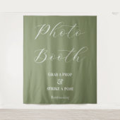 Foto Booth Wedding Sage Green Wandkleed (Voorkant)