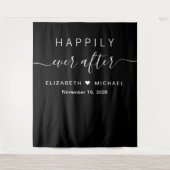 Foto booth zwart met 'Happily Ever After' Wandkleed (Voorkant)
