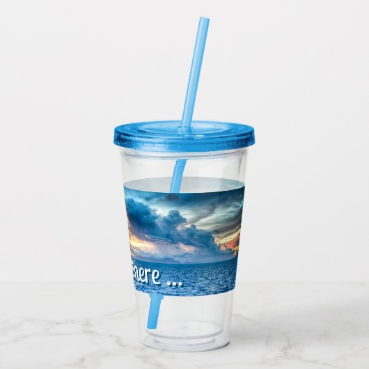 Foto Bora Bora Ocean Uitzicht Acryl Drinkbeker (Achterkant)