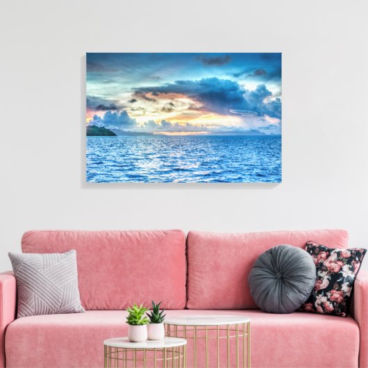 Foto Bora Bora Ocean Uitzicht Canvas Afdruk (Insitu (Woonkamer))