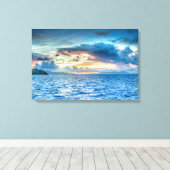 Foto Bora Bora Ocean Uitzicht Canvas Afdruk (Insitu (Houten vloer))