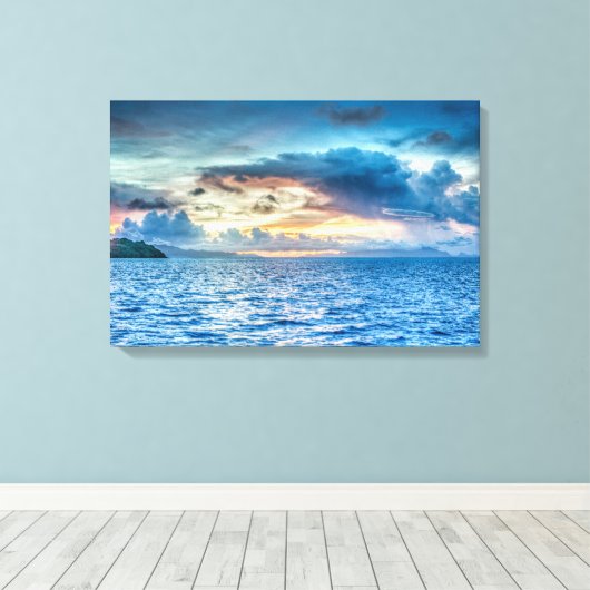 Foto Bora Bora Ocean Uitzicht Canvas Afdruk (Insitu (Houten vloer))