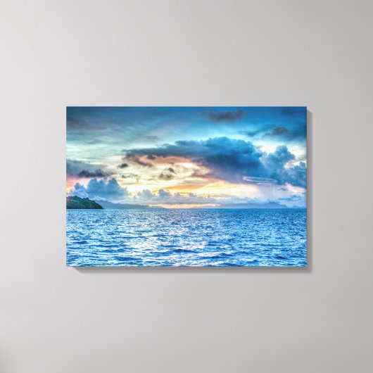 Foto Bora Bora Ocean Uitzicht Canvas Afdruk (Voorkant)