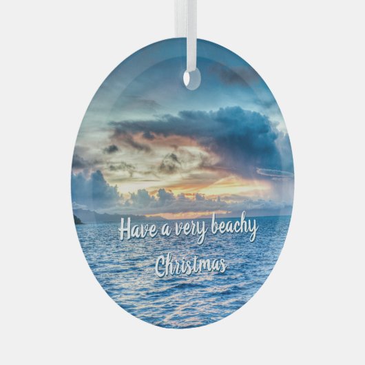 Foto Bora Bora Ocean Uitzicht Glas Ornament (Voorkant Rechts)