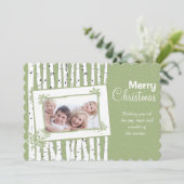 Foto Bos Berkenboom Vrolijk Kerstfeest Feestdagenkaart (Staand voorkant)