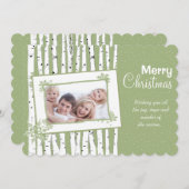 Foto Bos Berkenboom Vrolijk Kerstfeest Feestdagenkaart (Voorkant / Achterkant)