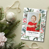 Foto Botanisch Lijst Vrolijk Kerstfeest Feestdagenkaart