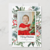 Foto Botanisch Lijst Vrolijk Kerstfeest Feestdagenkaart (Voorkant)