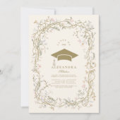 Foto  Botanische Bloemen Afstuderen Kaart (Voorkant)