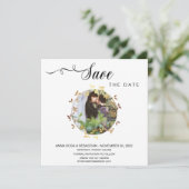 *~* FOTO Botanische Boho bruiloft bewaart de datum Save The Date (Staand voorkant)