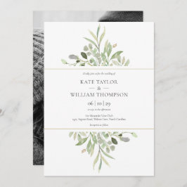 Foto botanische Eucalyptus Greenery Wedding Kaart