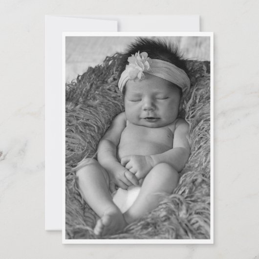 Foto: Botanische Floral Monogram Letter A Birth Aankondiging (Achterkant)