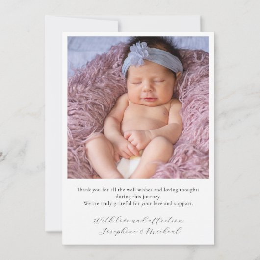 Foto: Botanische Floral Monogram Letter A Birth An Aankondiging (Achterkant)