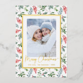 Foto Botanische Folie Holiday Kaart (Voorkant)