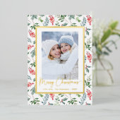 Foto Botanische Folie Holiday Kaart (Staand Voorkant)