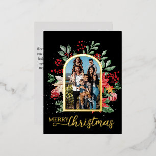 Foto Botanische groene kerst aanpassen Folie Feestdagen Briefkaart