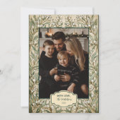 Foto  Botanische Holly Christmas Feestdagenkaart (Voorkant)