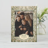 Foto  Botanische Holly Christmas Feestdagenkaart (Staand voorkant)