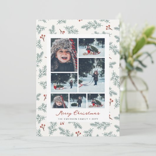 Foto Botanische Kerst Kaart (Staand voorkant)