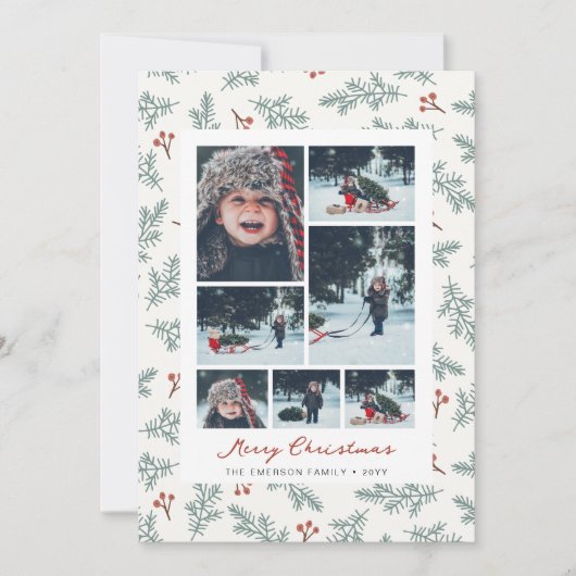 Foto botanische kerstkaart (Voorkant)