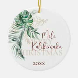 FOTO Botanische tropische Mele Kalikimaka Keramisch Ornament