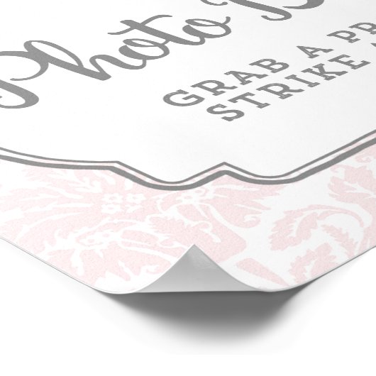 Foto Both Weddenschap Blush Pink  Damask Poster (Hoek)