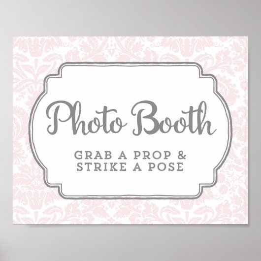 Foto Both Weddenschap Blush Pink  Damask Poster (Voorkant)
